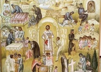 أيقونة خدمة كاهن الرعية – الايقونة وشرحها