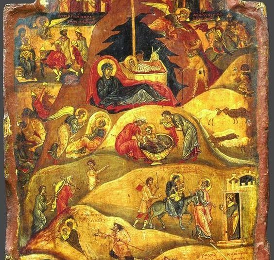 أيقونة الميلاد والحياة المبكرة ليسوع المسيح دير سانت كاترين – الايقونة وشرحها