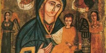 أيقونة تتويج السيدة العذراء (قبطية) – الايقونة وشرحها