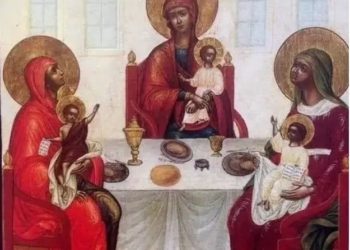 أيقونة العذراء في الوسط (بيزنطية) – الايقونة وشرحها