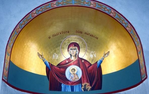 أيقونة والدة الإله الأرحب من السماوات (بيزنطية) – الايقونة وشرحها