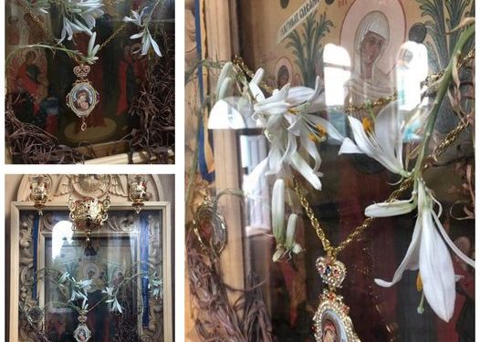 أزهار الزنبق الجافة تُزهر عجائبياً في دير كراسنوغورسك في فترة عيد العنصرة