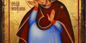 أيقونة نادرة جداً للعذراء مريم المباركة “الحامل”