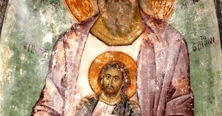 أيقونة خاصة للثالوث الأقدس في كنيسة العذراء كومبيليديكي اليونانية – الايقونة وشرحها