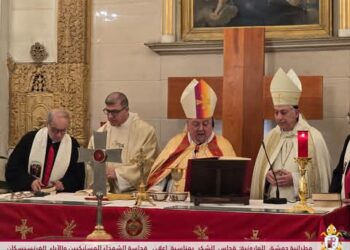 قداس الشكر بمناسبة إعلان قداسة الإخوة المسابكيين الدمشقيين الموارنة والرهبان الفرنسيسكان في كنيسة مار أنطونيوس – باب توما