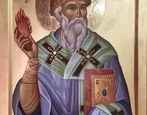 أيقونة القدّيس اسبيريدون مع سل القش وحجر الفخار – الايقونة وشرحها