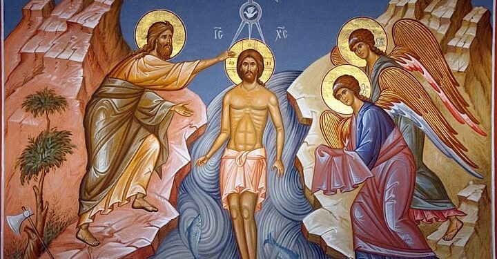 القدّيس يوحنّا المعمدان في أيقونة الظهور الالهي