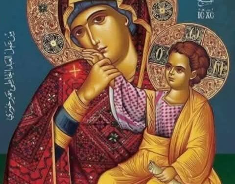 تجديد أيقونة “سيدة الأرض المقدسة” – الايقونة وشرحها