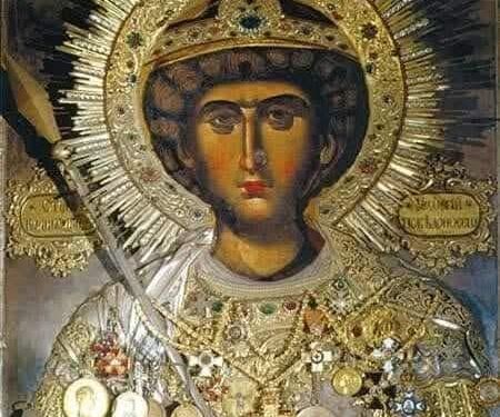 أيقونة القدّيس جاورجيوس المعجزة الغير المرسومة بيد من دير زوغرافو و الأسقف غير المؤمن