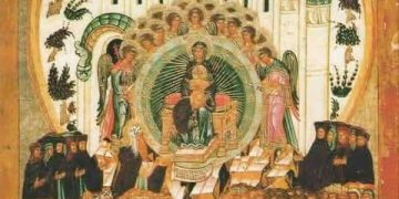 أيقونة: إن البرايا بأسرها … ترتيلة القديس يوحنا الدمشقي – تاريخ الايقونة